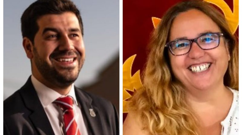 A la izquierda, el actual alcalde, Sergio Sánchez Yunquera (PP); y a la derecha, la portavoz socialista, Soledad Ávila