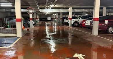 estado actual parking plaza del caño con goteras