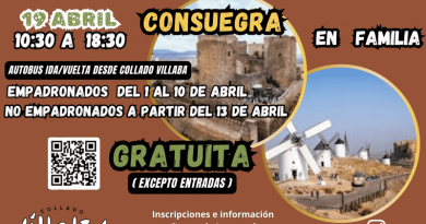 EXCURSIONES EN FAMILIA 19 DE ABRIL CONSUEGRA. MOLINOS Y CASTILLO