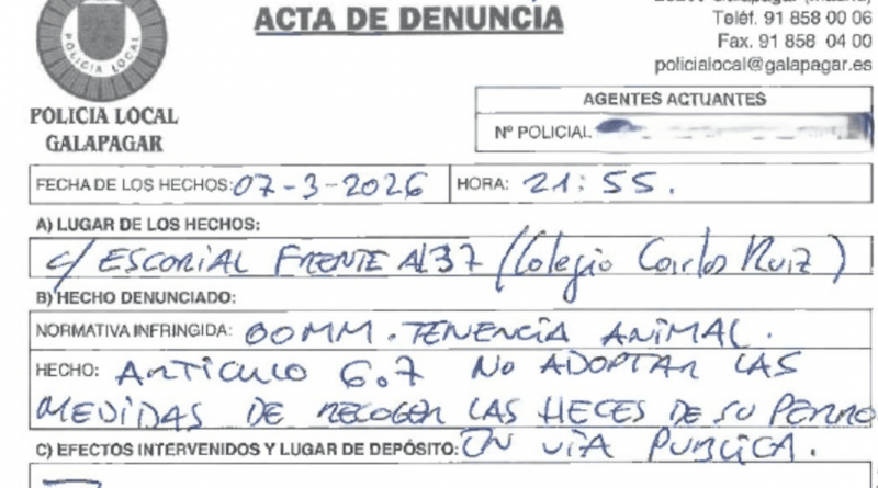 denunca heces galapagar