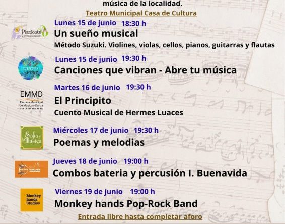 Cartel Espacios para la música 2026