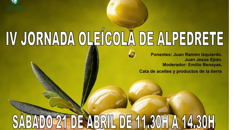 CARTEL A3 IV JORNADA OLEÍCOLA DE ALPEDRETE 21.04.2018