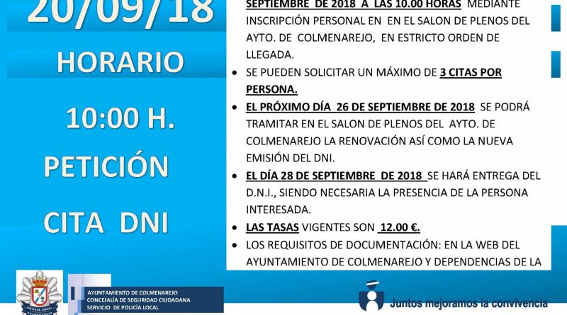 RENOVACIÓN DNI SEPTIEMBRE DE 2018