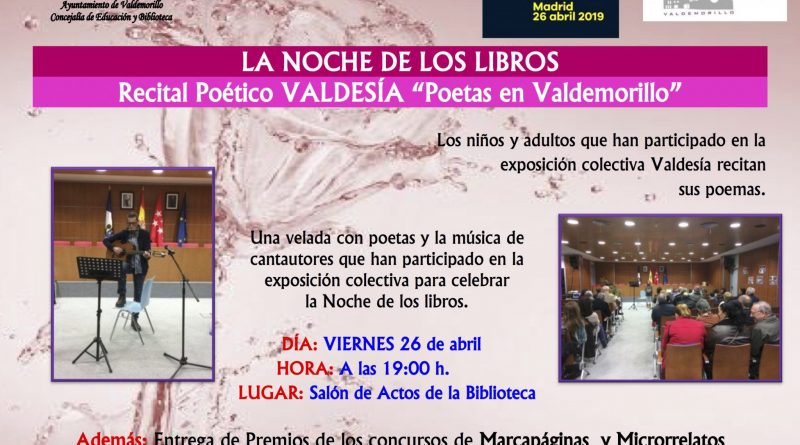 Cartel Noche de los LIBROS 2019 - Valdesía