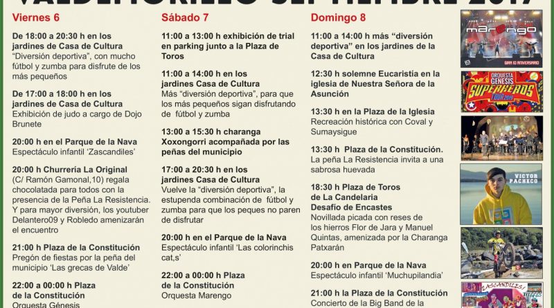 Fiestas Valdemorillo septiembre 2019 cartel