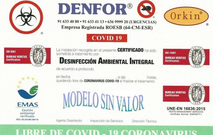 certificado covid free