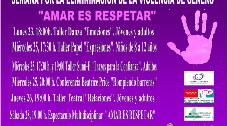 cartel semana para eliminación violencia de género 2020