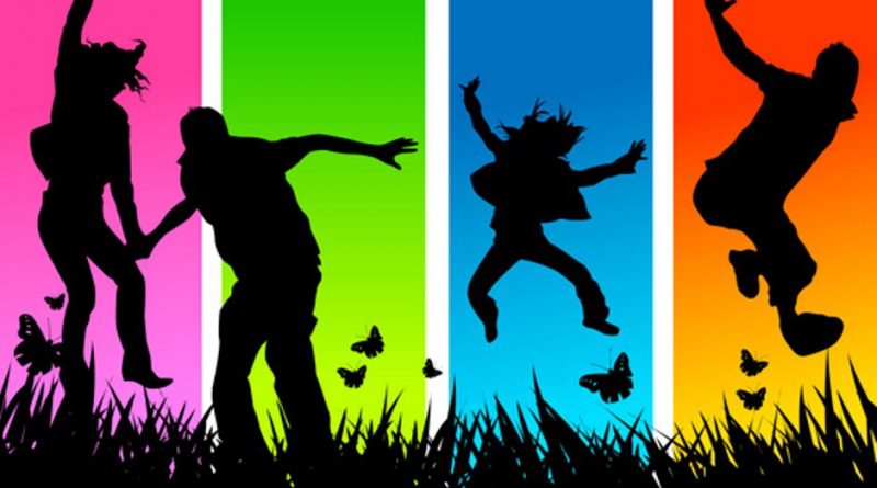 Young people having fun and being active